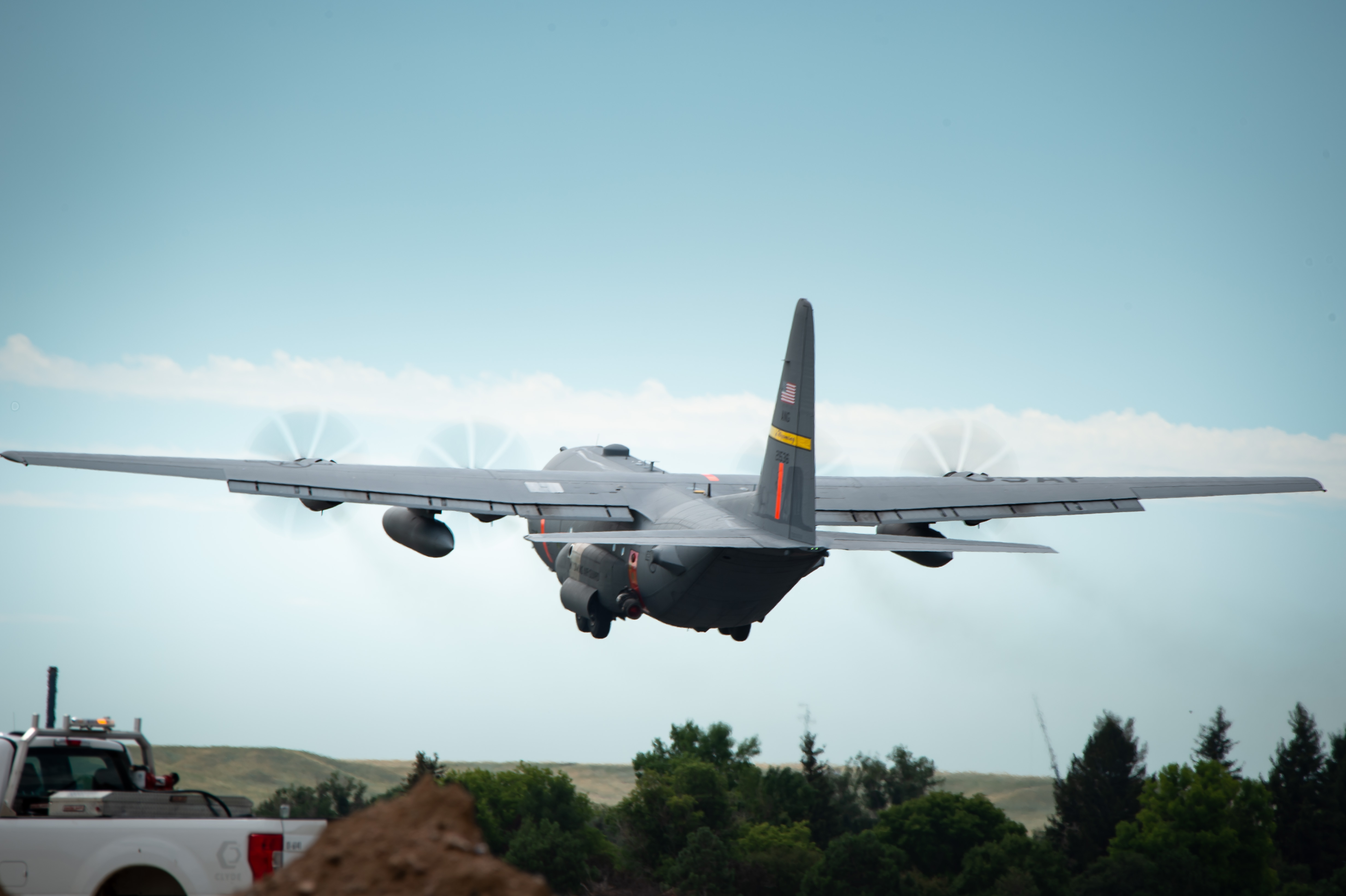 Military C-130s equipped with Modular Airborne Firefighting Systems (MAFFS) mobilized to assist with wildfire suppression efforts. 